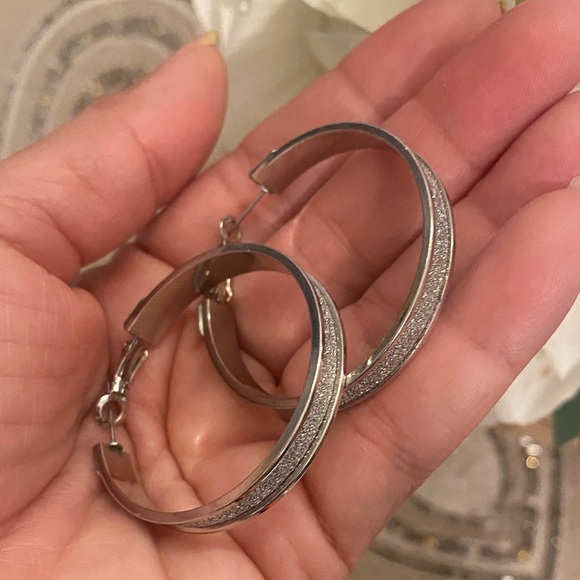 Dillard's Silver Hoop Earrings for Sensitive Skin - Picture 2 of 7